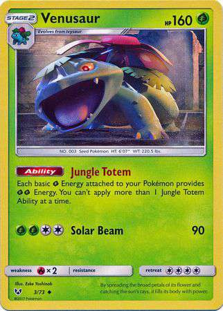 Pokemon BULBASAUR Card SHINING LEGENDS 1/73 Trading Card Seed Pokemon HP 70  2017