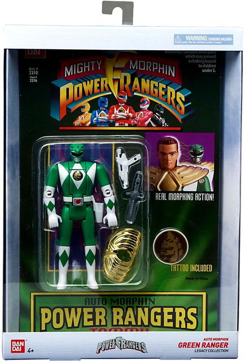 Power Rangers Mighty Morphin Legacy Green Ranger Action Figure Auto ...
