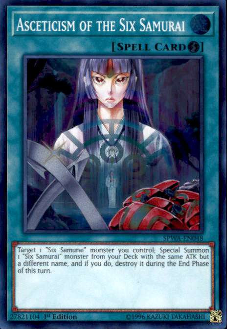 YuGiOh Spirit Warriors Single Card Super Rare Asceticism of the Six Samurai  SPWA-EN048 - ToyWiz