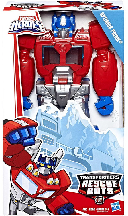 Transformers Playskool Heroes Mega Mighties Rescue Bots Academy - Figura Optimus Prime Da 25,4 Cm, Giocattolo Per Bambini 3+ - 5