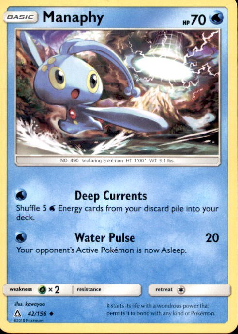 Pokemon Trading Card Game Sun Moon Ultra Prism Single Card Uncommon Manaphy 42 - ToyWiz Pokemon Trading Card Game Sun Moon Ultra Prism Single Card Uncommon Manaphy 42 - ToyWiz