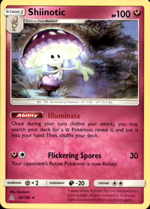 shiinotic pokemon card value This attack does 30 more damage for each heads. Pokemon Trading Card Game Sun