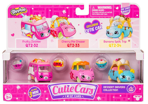 Shopkins Cutie Cars Dessert Drivers Figure 3-Pack 32, 33 34 Fruity