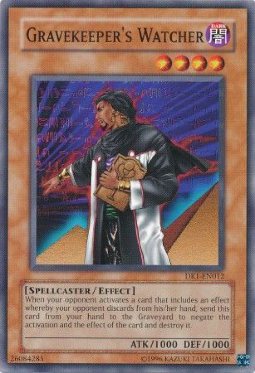 YuGiOh Dark Revelation 1 Common Gravekeeper's Watcher DR1-EN012