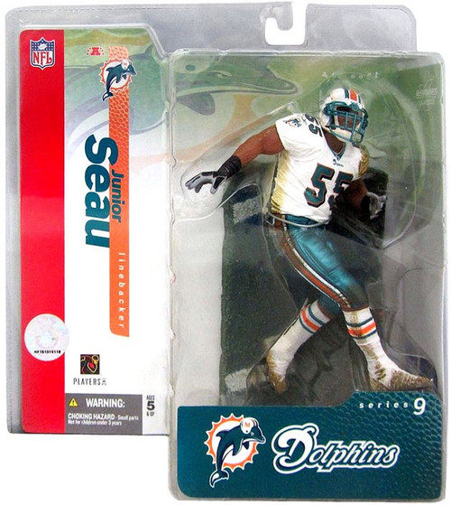 McFarlane Toys NFL Sports Picks Series 9 Figura de acción Junior Seau  (Miami Dolphins) Variante Great American Puzzle Factory 0010563001635