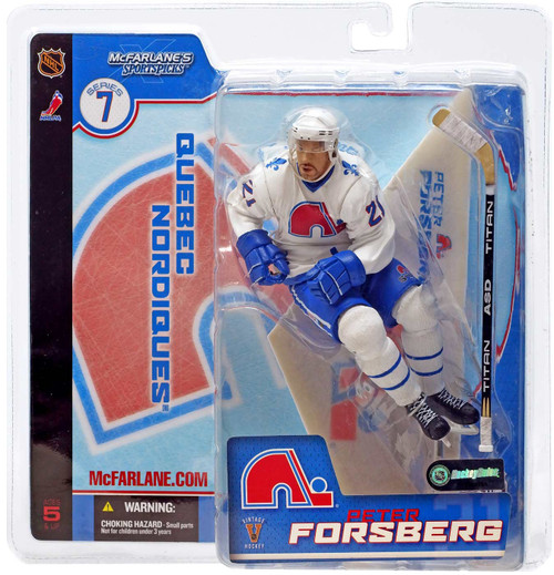 McFarlane Toys NHL Quebec Nordiques Sports Hockey Series 7 Peter Forsberg  Action Figure [Retro White Jersey Variant]