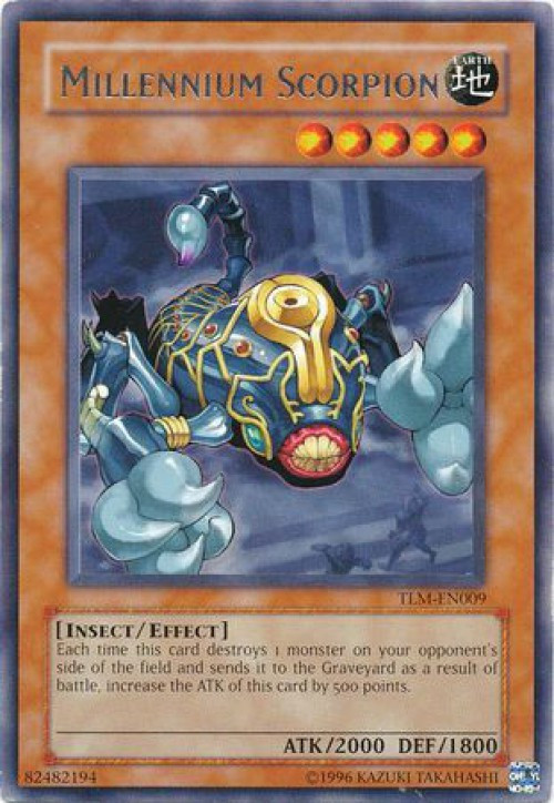 Yu-Gi-Oh! Millennium Scorpion Card - TLM-EN009 Rare, The Lost Millennium Unlimited Edition