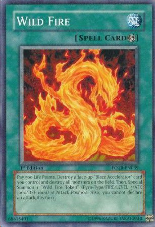 YuGiOh Trading Card Game Force of the Breaker Common Wild Fire FOTB-EN039