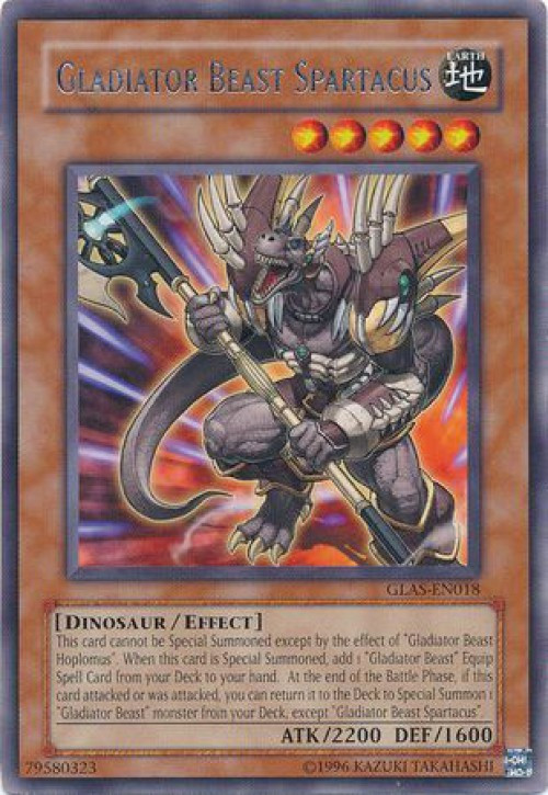 YuGiOh GX Trading Card Game Gladiator's Assault Rare Gladiator Beast Spartacus GLAS-EN018