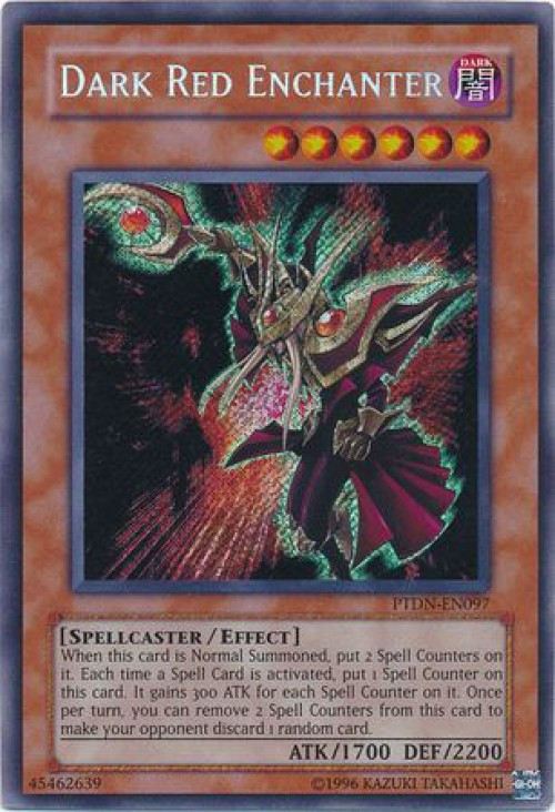 dark enchanter yugioh card YuGiOh GX Trading Card Game Phantom Darkness Secret Rare Dark Red Enchanter  PTDN-EN097