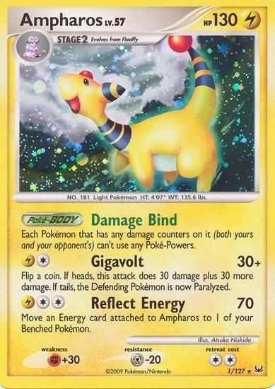 Pokemon Platinum Platinum Single Card Rare Holo Ampharos 1 Toywiz - ampharos pokemon roblox