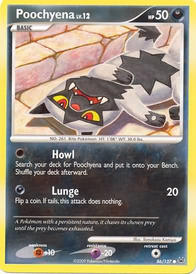 Pokemon Platinum Platinum Single Card Common Poochyena 86 - ToyWiz