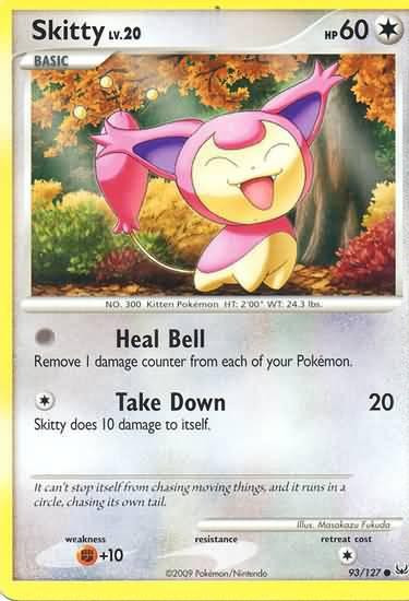 skitty pokemon card value Platinum Platinum Single Common 93 All cards will be carefully packed for safe transit Skitty - Kalos Starter Set