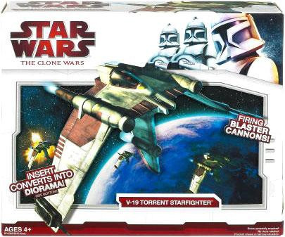 Star Wars Clone Wars 2009 V-19 Torrent Starfighter 3.75 Action