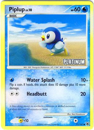piplup pokemon card shiny Pokemon Trading Card Game Promo Cards Rare Holo Piplup #71 [2009 Burger King]