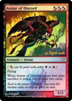 discord mtg card Sower of Art from Commander 2018 Set by Wisnu Tan Whenever damage is dealt to one of the chosen players Avatar of Discord | Promotional