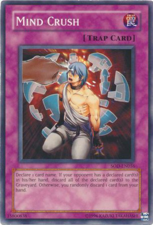 yugioh sod card list YuGiOh Soul of the Duelist Single Card Common Mind Crush SOD-EN056