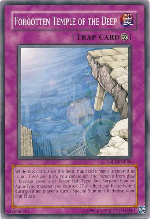 YuGiOh Trading Card Game Absolute Powerforce Common Forgotten Temple of the  Deep ABPF-EN076