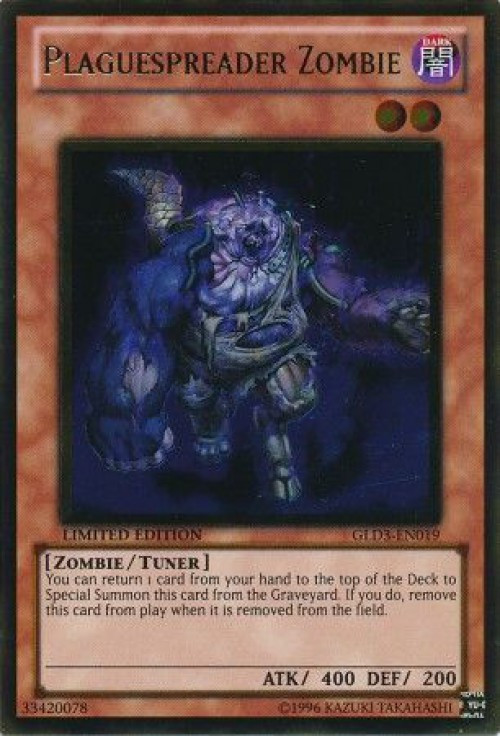 yugioh plaguespreader zombie deck [PGLD-EN074] Gold Rare Mint / near mint condition trading card 33420078 - Plaguespreader Zombie by