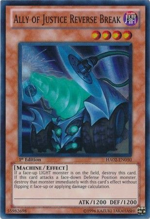 YuGiOh YuGiOh 5Ds Hidden Arsenal 2 Single Card Super Rare Ally of Justice Reverse Break HA02-EN050 - ToyWiz YuGiOh YuGiOh 5Ds Hidden Arsenal 2 Single Card Super Rare Ally of Justice Reverse Break HA02-EN050 - ToyWiz