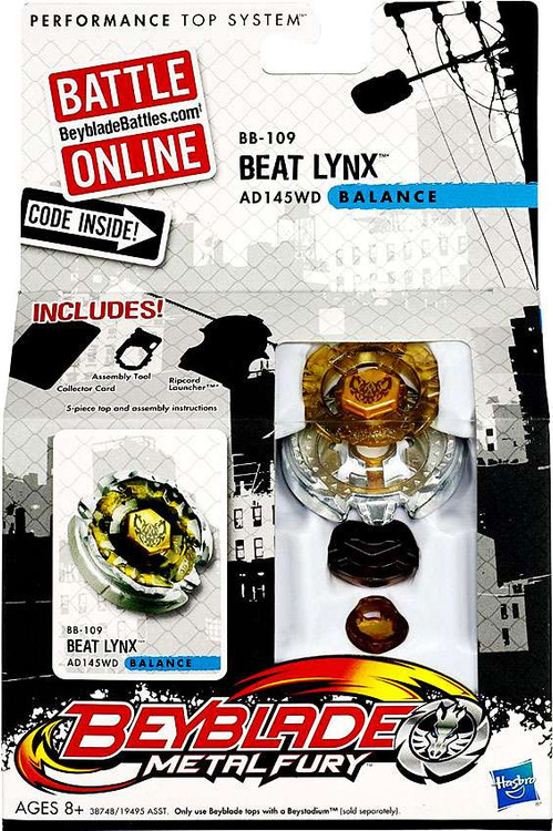 Beyblade Metal Fury Balance Beat Lynx Single Pack BB-109 - ToyWiz