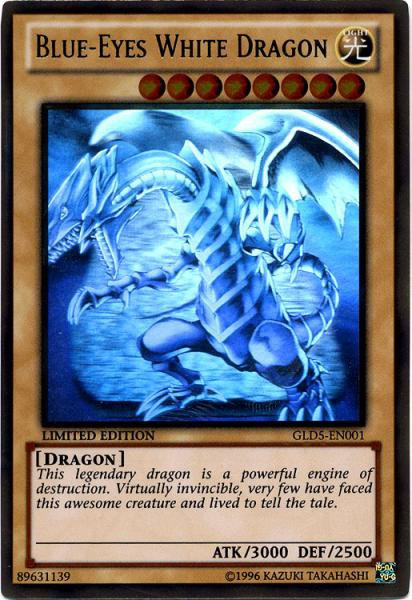 YuGiOh Gold Series 5: Haunted Mine Ghost Gold Rare Blue-Eyes White Dragon  GLD5-EN001