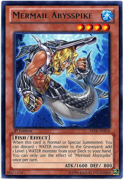 Yu-Gi-Oh! Mermail Abysspike Card – ABYR-EN018 Rare 1st Edition From Abyss Rising