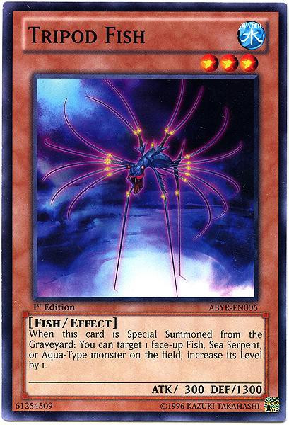 yugioh fish cards YuGiOh Trading Card Game Abyss Rising Common Tripod Fish ABYR-EN006