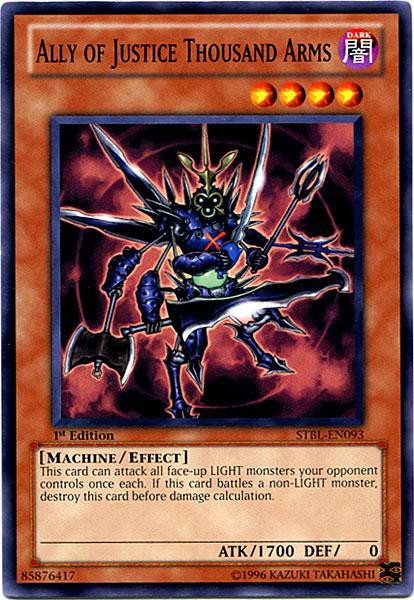 10000 attack yugioh card YuGiOh 5Ds Starstrike Blast Single Common Ally of Justice Thousand Arms STBL-EN093 The Most Valuable Cards In