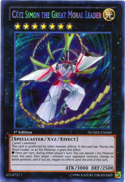 XYZ　4 YuGiOh Number Hunters Single Card Secret Rare CXyz Simon the Great