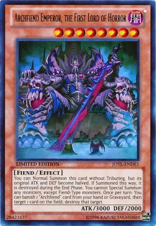 YuGiOh Trading Card Game Judgment of the Light Single Card Ultra Rare  Archfiend Emperor, the First Lord of Horror JOTL-ENDE1 - ToyWiz