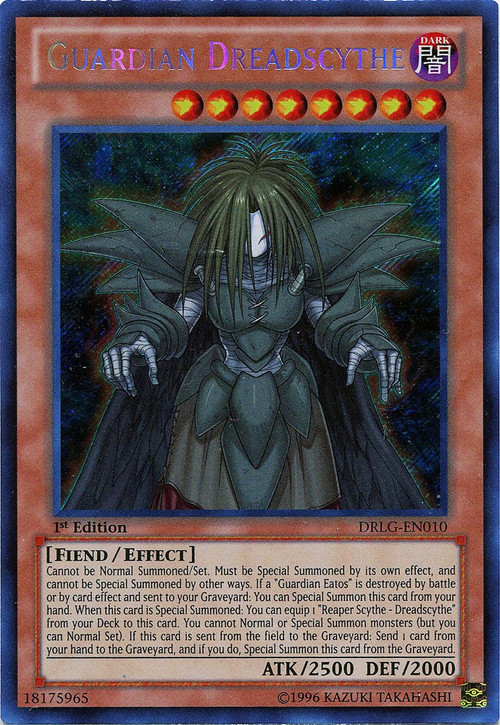 YuGiOh Trading Card Game Dragons of Legend Single Card Secret Rare Guardian Dreadscythe DRLG-EN010 - ToyWiz YuGiOh Trading Card Game Dragons of Legend Single Card Secret Rare Guardian Dreadscythe DRLG-EN010 - ToyWiz