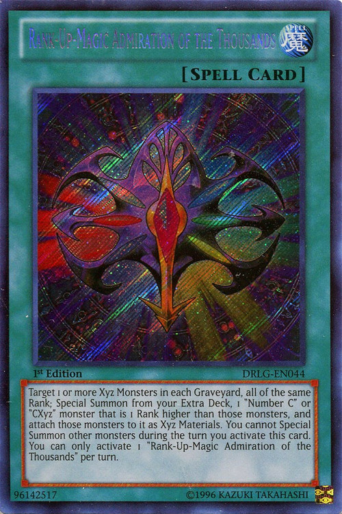 YuGiOh Trading Card Game Dragons of Legend Single Card Secret Rare Rank-Up-Magic  Admiration of the Thousands DRLG-EN044 - ToyWiz