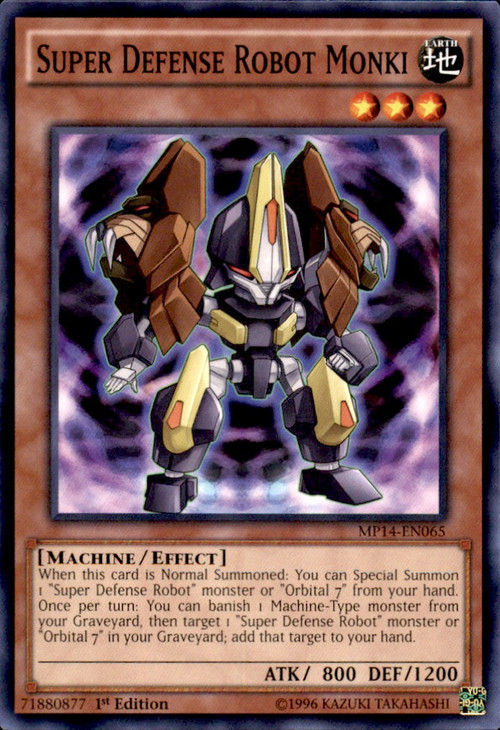 monkey yugioh cards 2014 Mega Tin Single Card Common Super Defense Robot Monki MP14-EN065 Mokey Mokey - Ancient Sanctuary