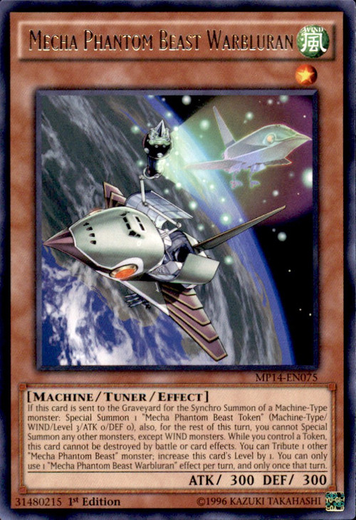 Yu-Gi-Oh! Mecha Phantom Beast Warbluran – MP14-EN075, Mega Pack 2014, 1st Edition Rare Card
