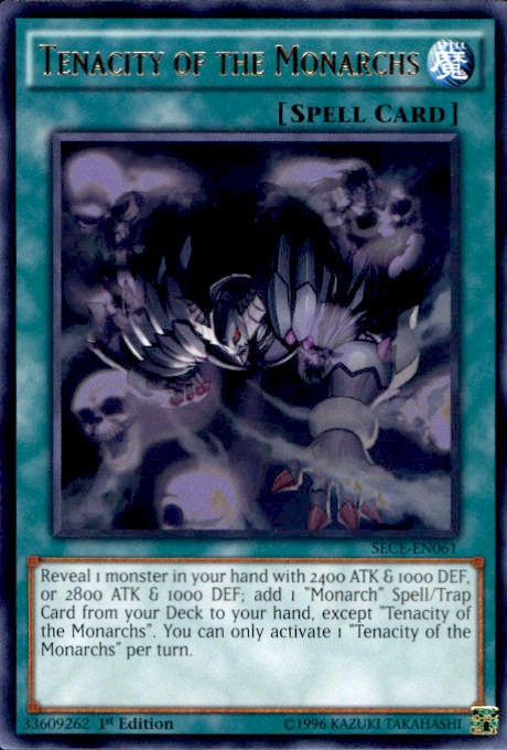 yugioh monarch trap cards YU-GI-OH! - Pantheism of The Monarchs (SR01-EN023) - Structure Deck: Emperor of Darkness - Edition You can banish 1 other Monarch Spell/Trap Card from your Graveyard CoreTCG - The Prime Monarch