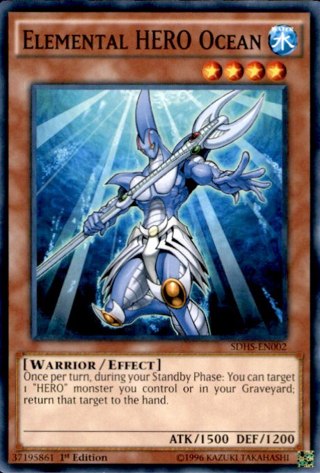 YuGiOh HERO Strike Structure Deck Single Card Common Elemental HERO Ocean SDHS-EN002 - ToyWiz YuGiOh HERO Strike Structure Deck Single Card Common Elemental HERO Ocean SDHS-EN002 - ToyWiz