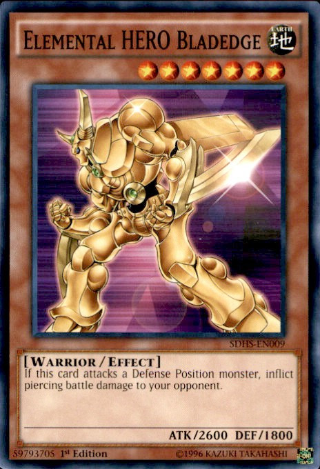 YuGiOh HERO Strike Structure Deck Single Card Common Elemental HERO  Bladedge SDHS-EN009 - ToyWiz