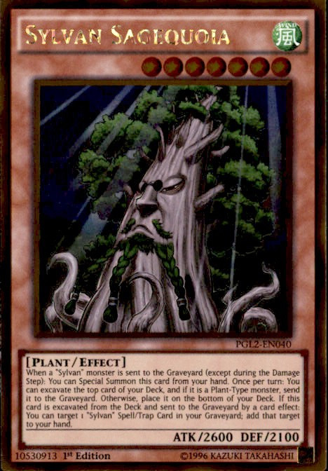 Yu-Gi-Oh! Sylvan Sagequoia Card (PGL2-EN040) - Gold Rare 1st Edition From Premium Gold: Return Of The Bling - View #8