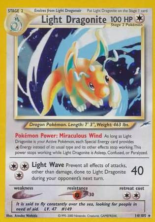 Pokemon Neo Destiny Single Card Holo Rare Light Dragonite 14 - ToyWiz Pokemon Neo Destiny Single Card Holo Rare Light Dragonite 14 - ToyWiz