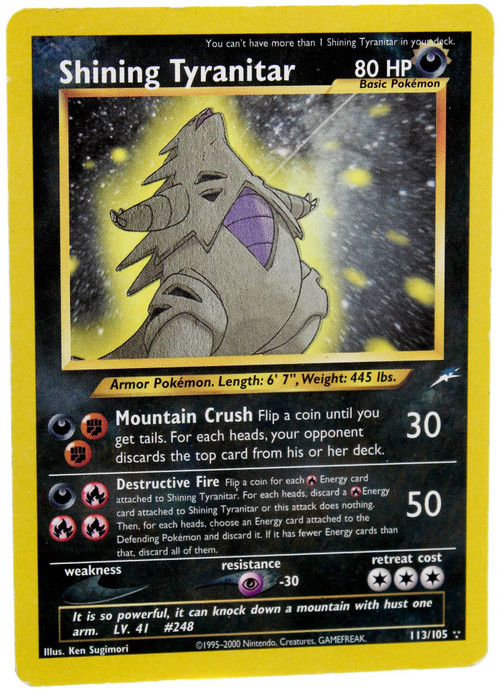 Pokemon Neo Destiny Single Card Holo Rare Shining Tyranitar 113 Moderately  Played - ToyWiz