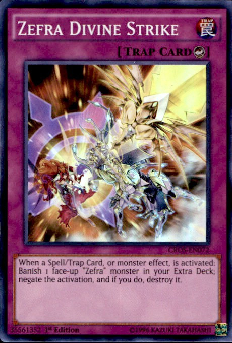 yugioh zefra deck YuGiOh Crossed Souls Single Card Super Rare Zefra Divine Strike CROS-EN072