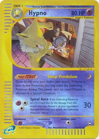 aquapolis pokemon card list Pokemon Aquapolis Rare Hypno #16 [Lightly Played]