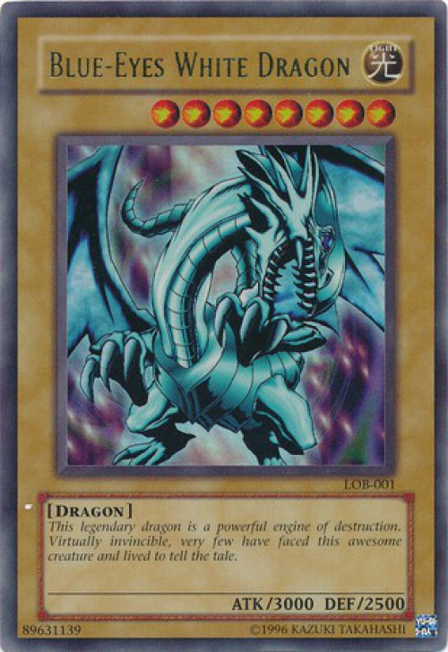 YuGiOh Legend of Blue Eyes White Dragon Single Card Ultra Rare Blue Eyes White Dragon LOB001 YuGiOh Legend of Blue Eyes White Dragon Single Card Ultra Rare Blue Eyes White Dragon LOB001