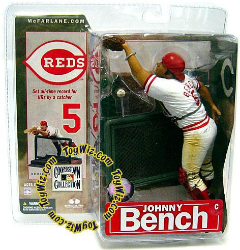 Men's Johnny Bench White Cincinnati Reds Home Cooperstown