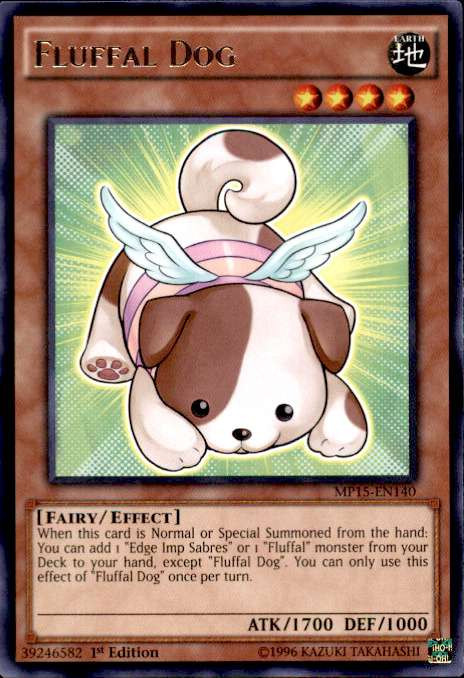 YuGiOh 2015 Mega-Tin Mega Pack Single Card Rare Fluffal Dog MP15-EN140 - ToyWiz YuGiOh 2015 Mega-Tin Mega Pack Single Card Rare Fluffal Dog MP15-EN140 - ToyWiz