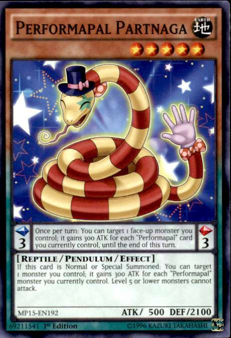 Yu-Gi-Oh! Performapal Partnaga Common Card - MP15-EN192, 1st Edition From Mega Pack 2015