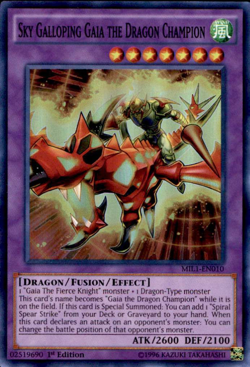 YuGiOh Millennium Pack Single Card Super Rare Sky Galloping Gaia the Dragon  Champion MIL1-EN010 - ToyWiz