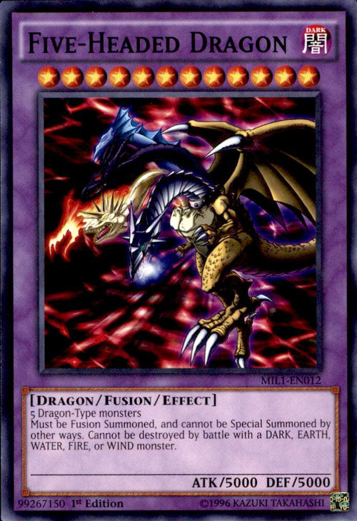 5 headed dragon yugioh card Five-Headed BLHR-EN000 Secret Rare 1st Edition NM Mint / near mint condition Yu Five-Headed Link Dragon | Card
