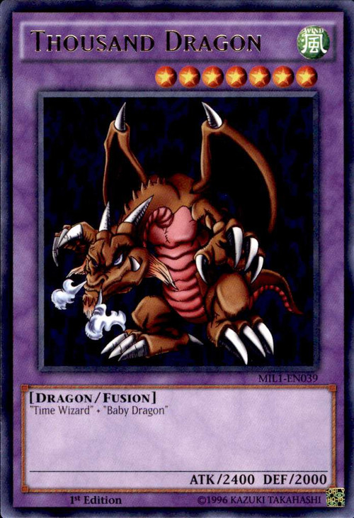 MILIN BABY　遊戯王 YuGiOh Millennium Pack Single Card Rare Thousand Dragon MIL1-EN039
